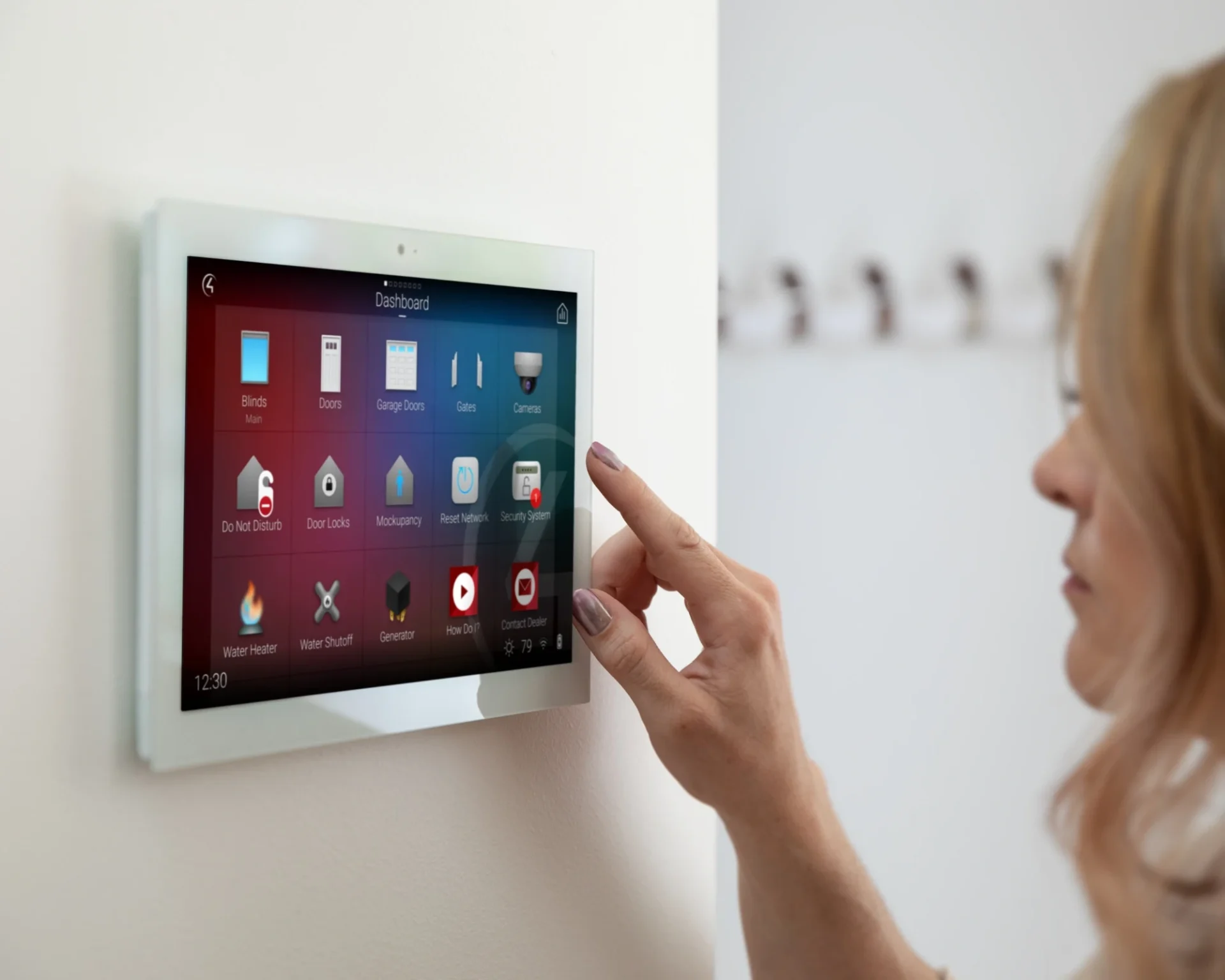 Wall-mounted smart-home control screen