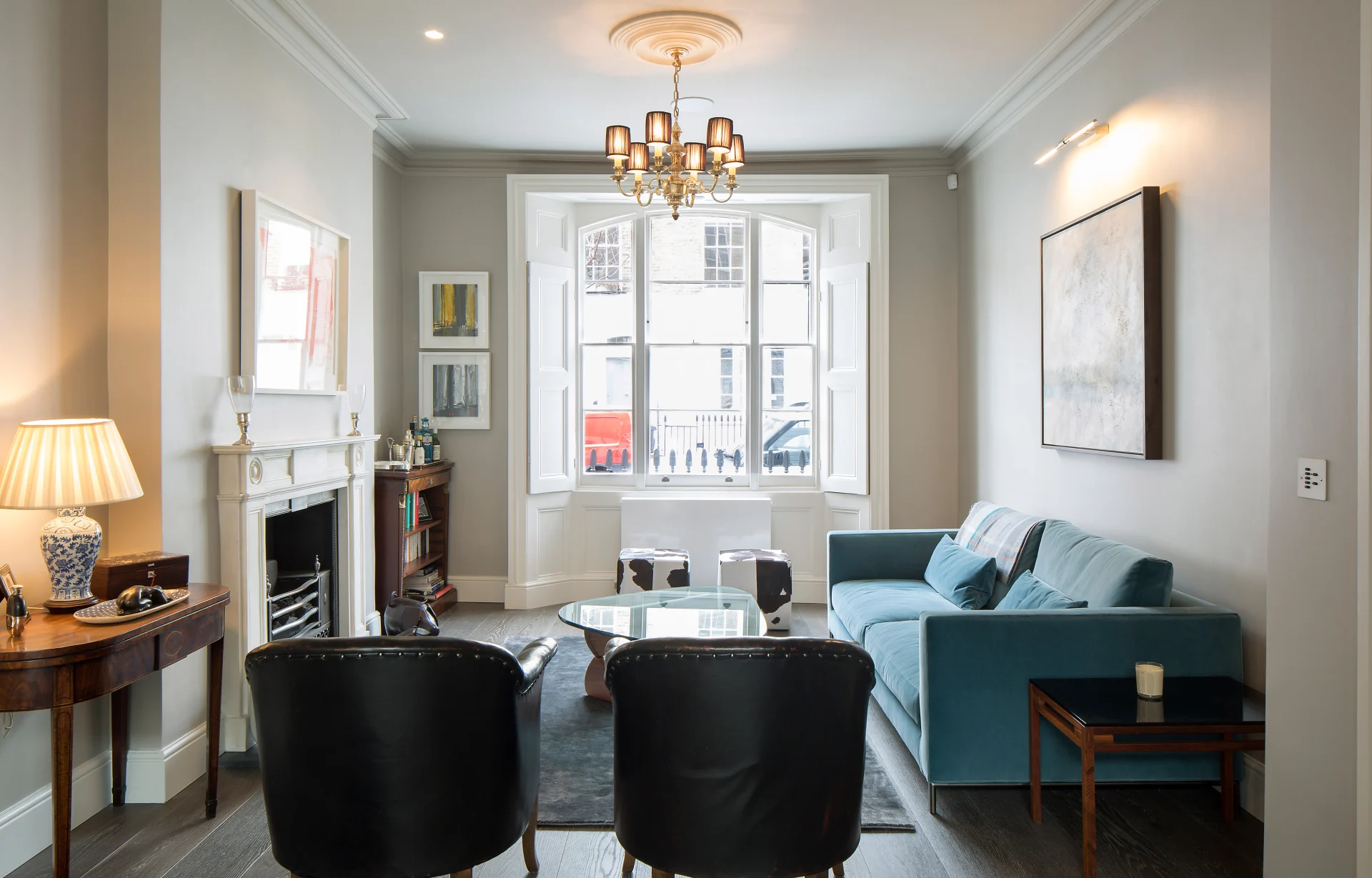 Devonia Road living room with integrated lighting and audio