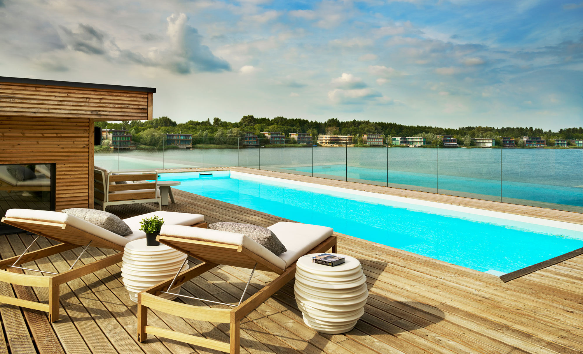 Cotswolds pool house with integrated lighting, shading and smart-home control