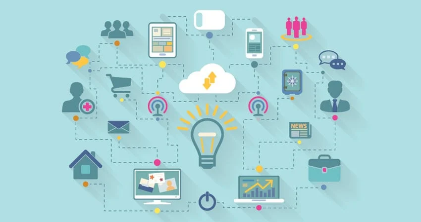 Connected network devices illustration
