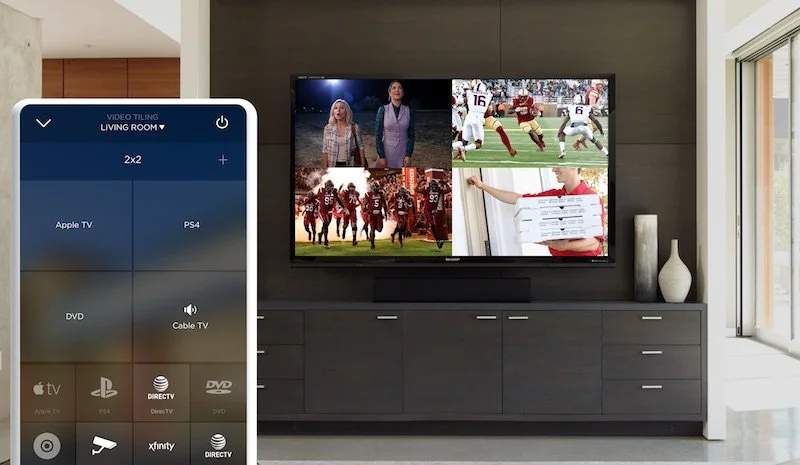 Home-control interface alongside video distribution displays