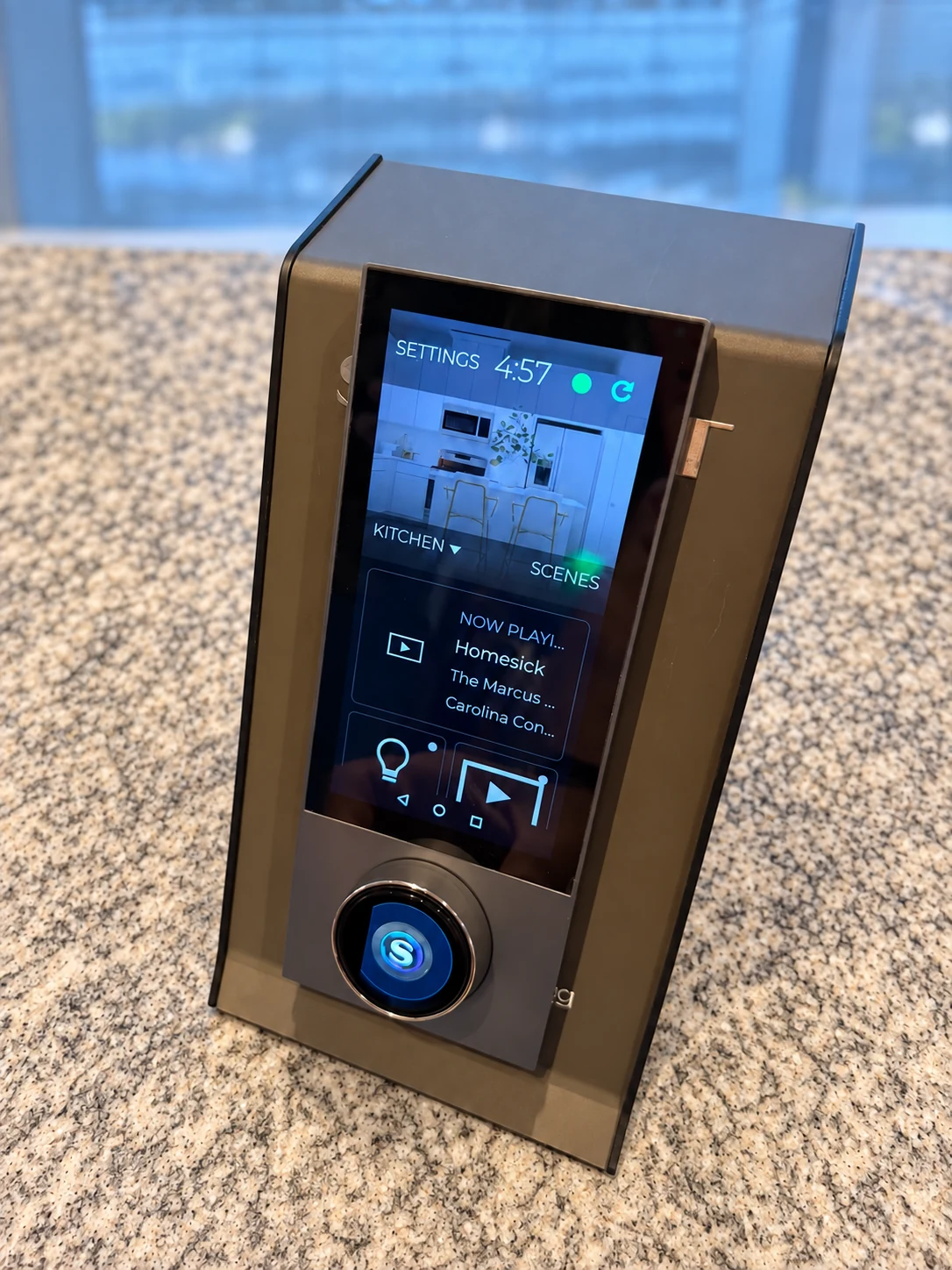Portrait Savant Touch demonstration panel with a rotary control