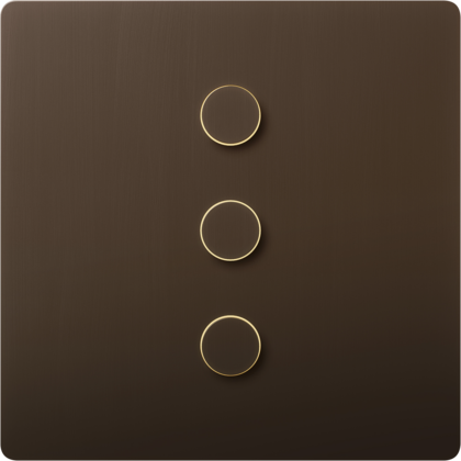 Lutron Alisse three-button keypad in Aged Bronze