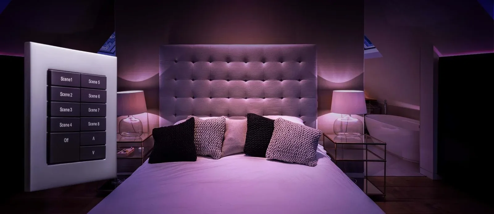 Rako lighting keypad and a room lighting scheme