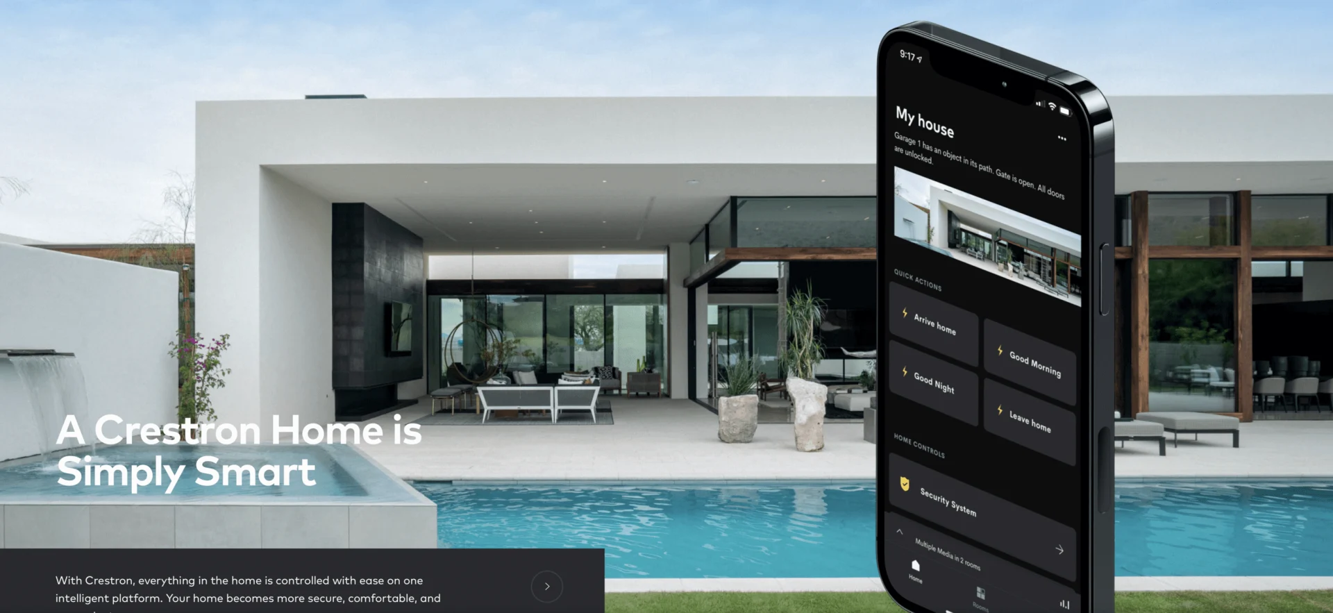 Crestron Home controls for a contemporary property