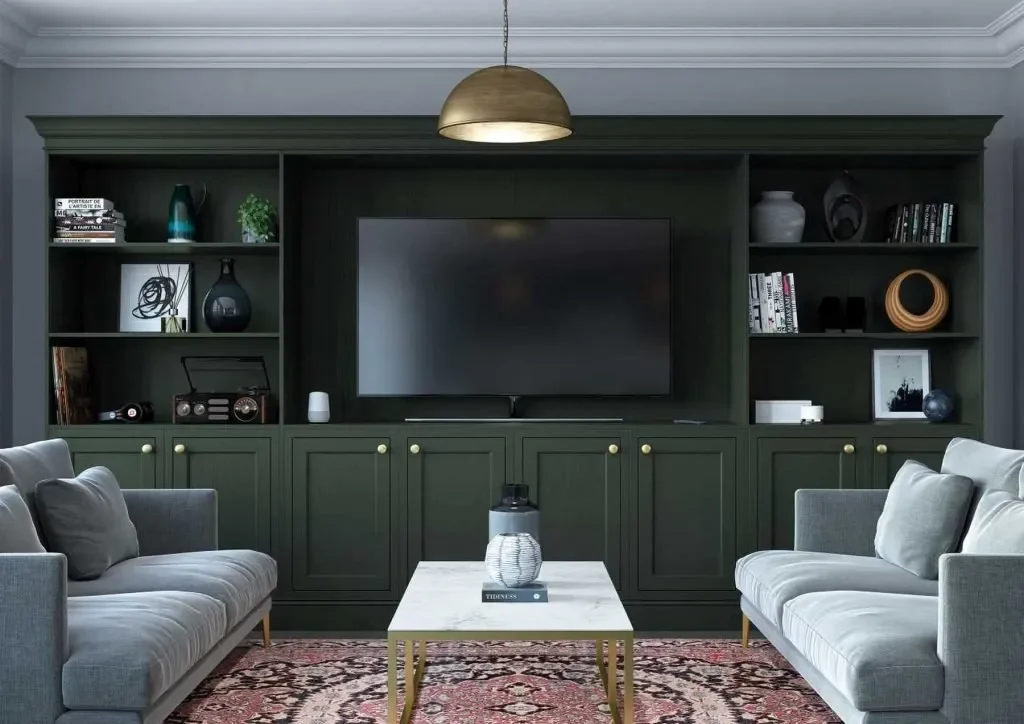 Media room with concealed surround sound