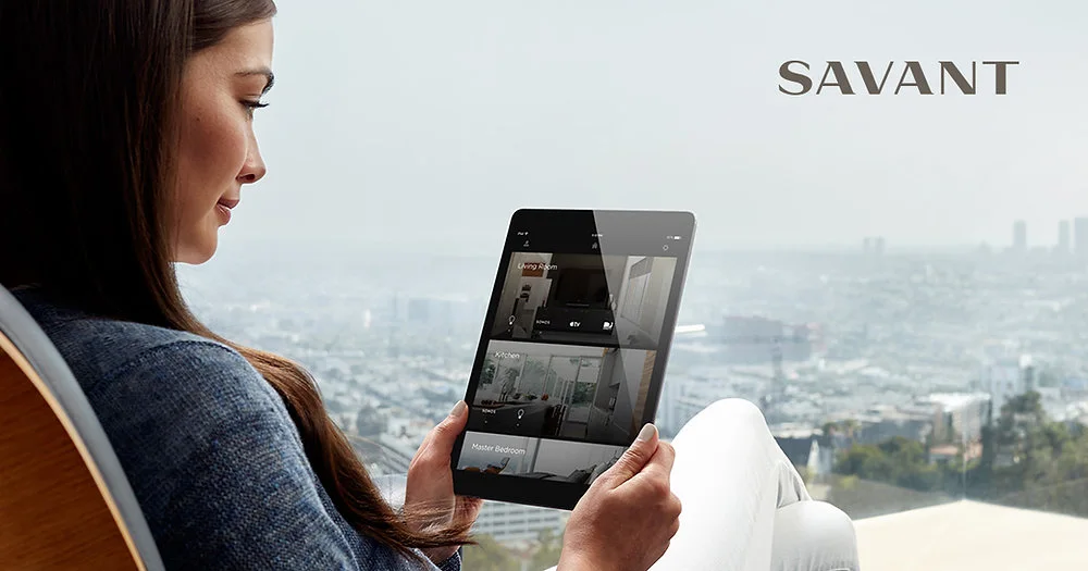 Savant control app displayed on a tablet