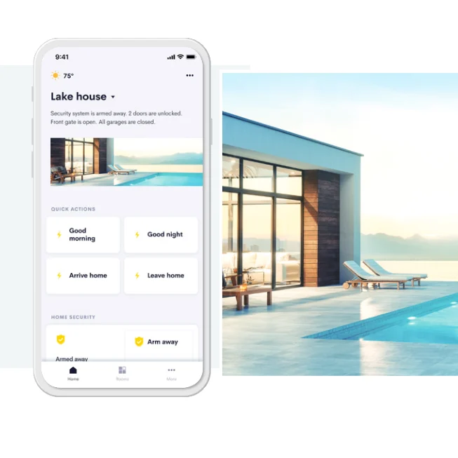 Crestron Home app home screen on a phone