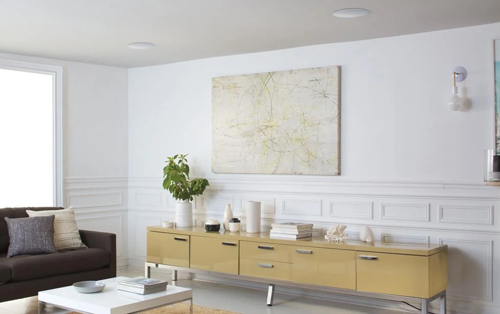 Discreet architectural speaker installation