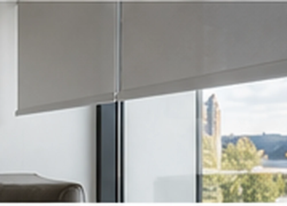 A discreet roller blind fitted above contemporary glazing